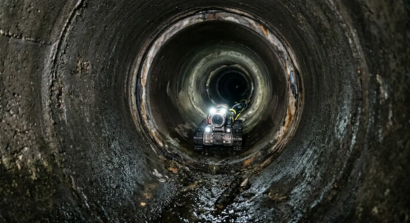 Robotic sewer camera inspecting pipe interior for Sewer Line Repair in Richland Hills